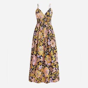 J.Crew V-Neck Smocked Waist Cotton Poplin Dress in Floral print NWOT